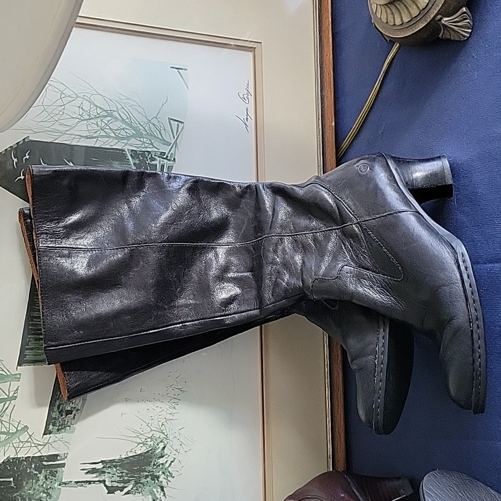 Born black heeled boots